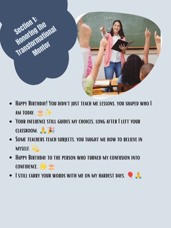 Section 1: Honoring the Transformational Mentor