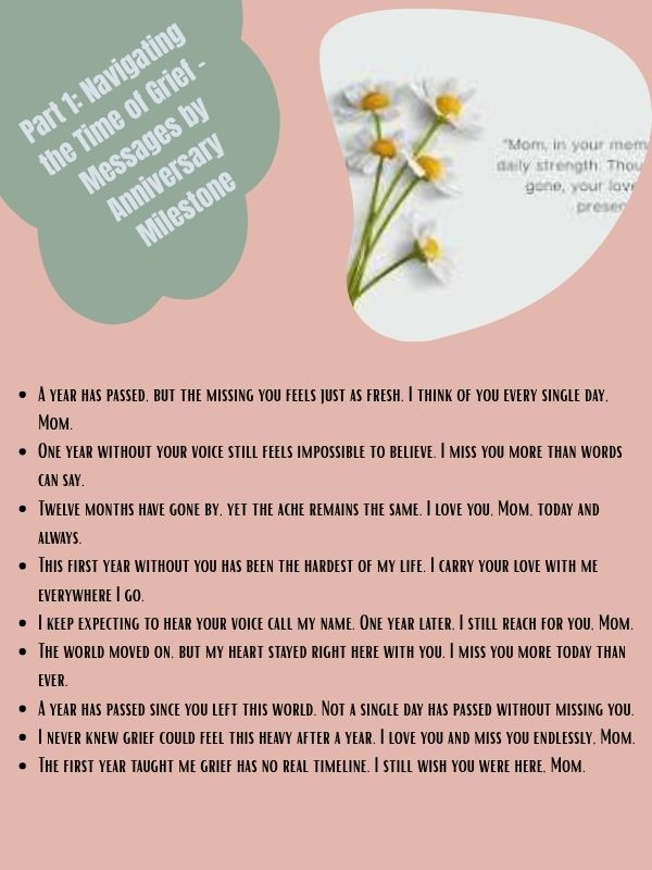 Part 1: Navigating the Time of Grief – Messages by Anniversary Milestone