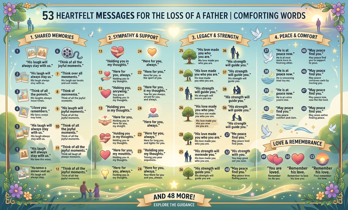 53 Heartfelt Messages for the Loss of a Father | Comforting Words