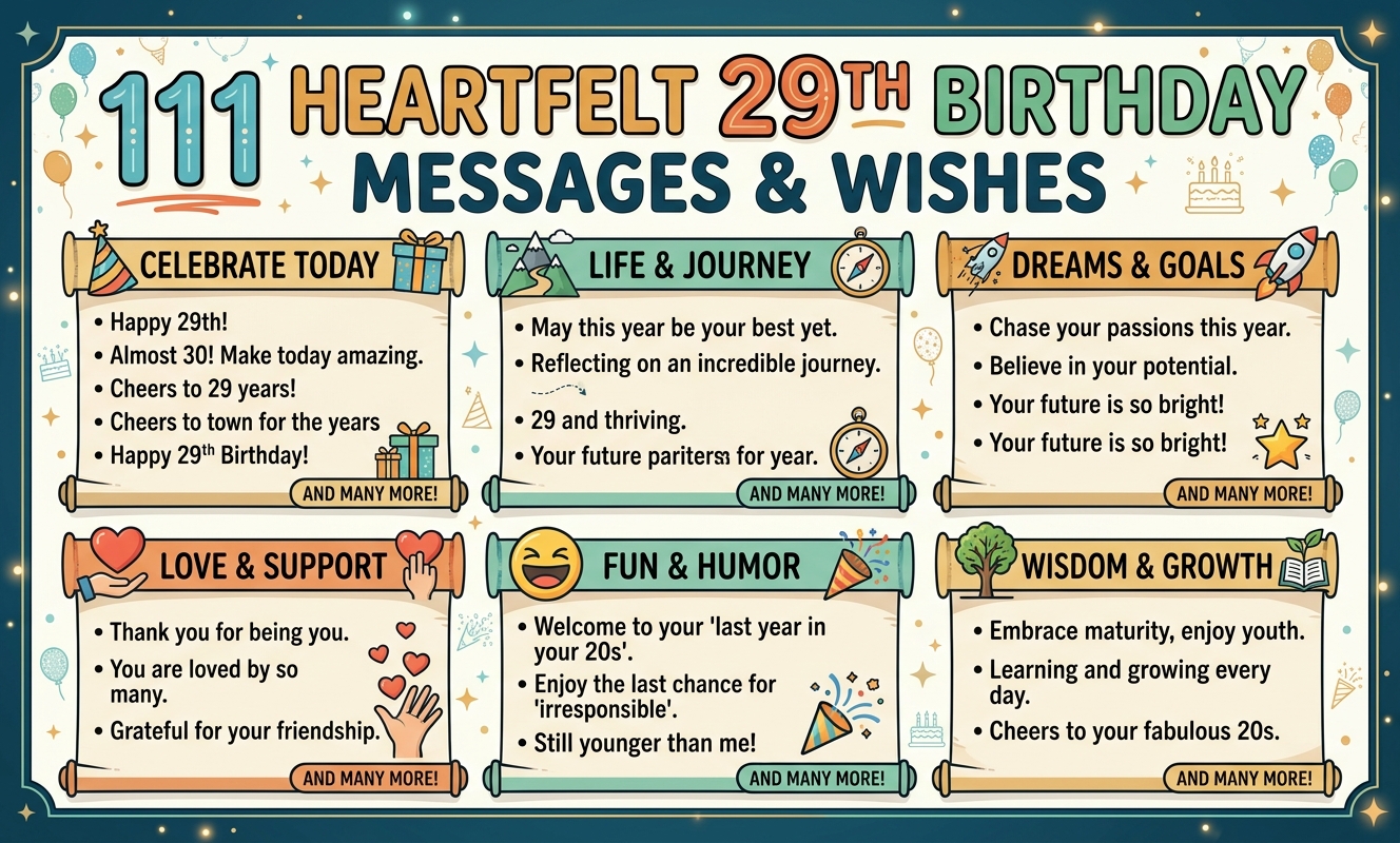 111 Heartfelt 29th Birthday Messages & Wishes