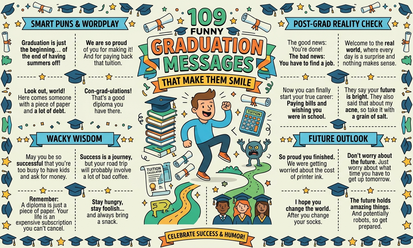 109 Funny Graduation Messages That Make Them Smile