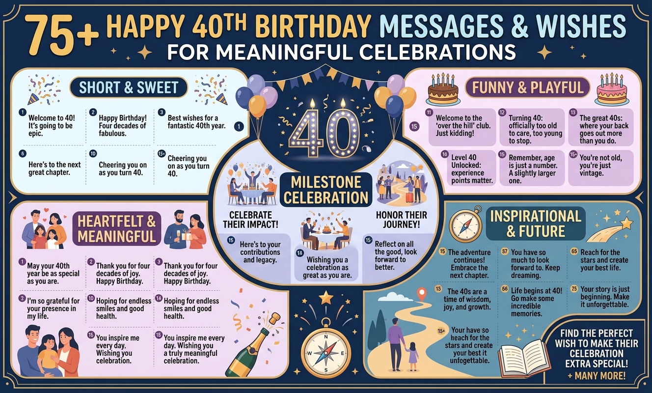 75+ Happy 40th Birthday Messages & Wishes for Meaningful Celebrations