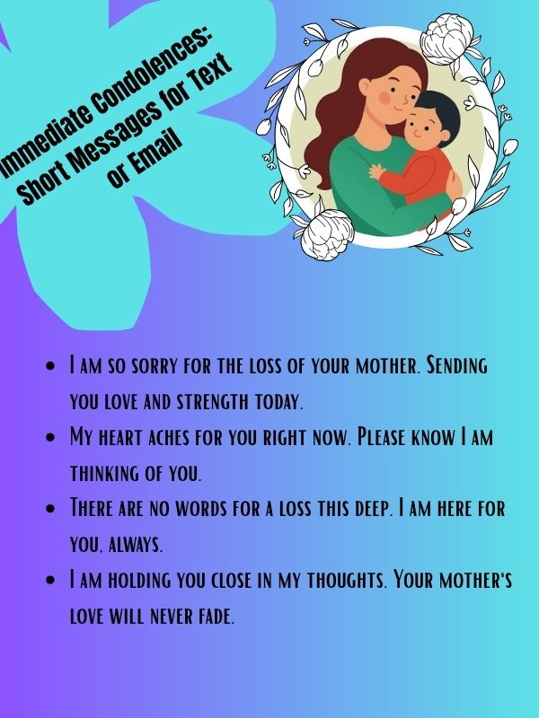 Immediate Condolences: Short Messages for Text or Email