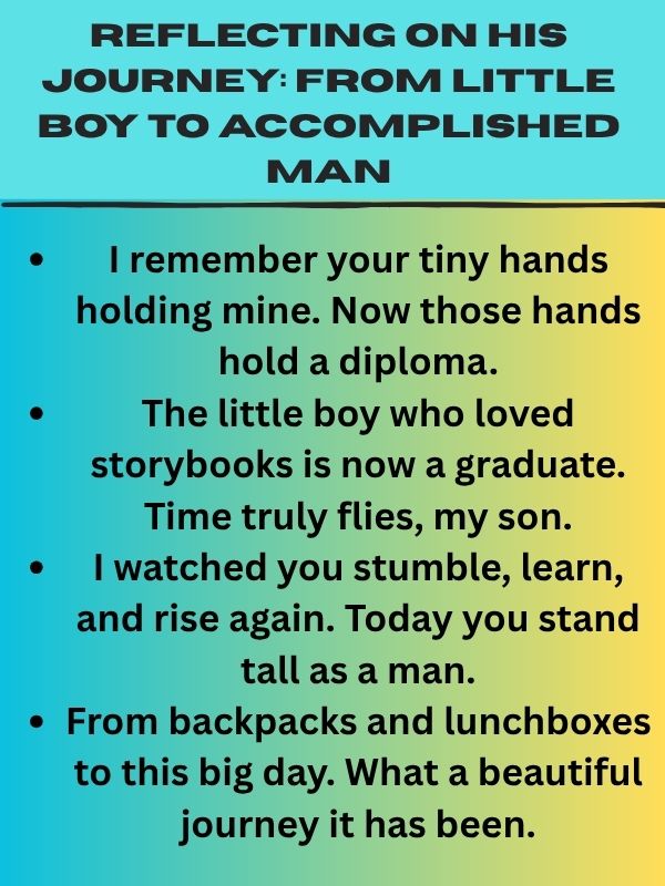 Reflecting on His Journey: From Little Boy to Accomplished Man