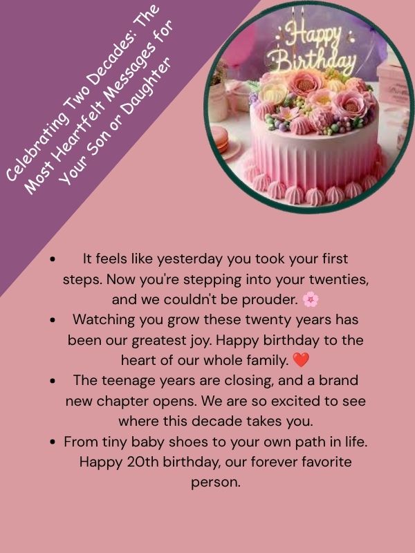 Celebrating Two Decades: The Most Heartfelt Messages for Your Son or Daughter