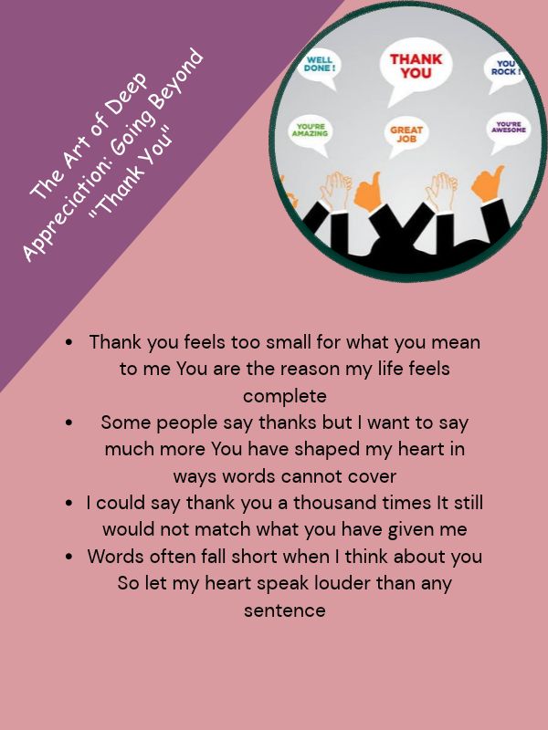 The Art of Deep Appreciation: Going Beyond "Thank You"