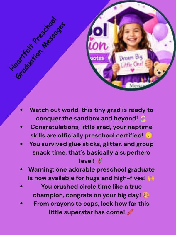 Heartfelt Preschool Graduation Messages