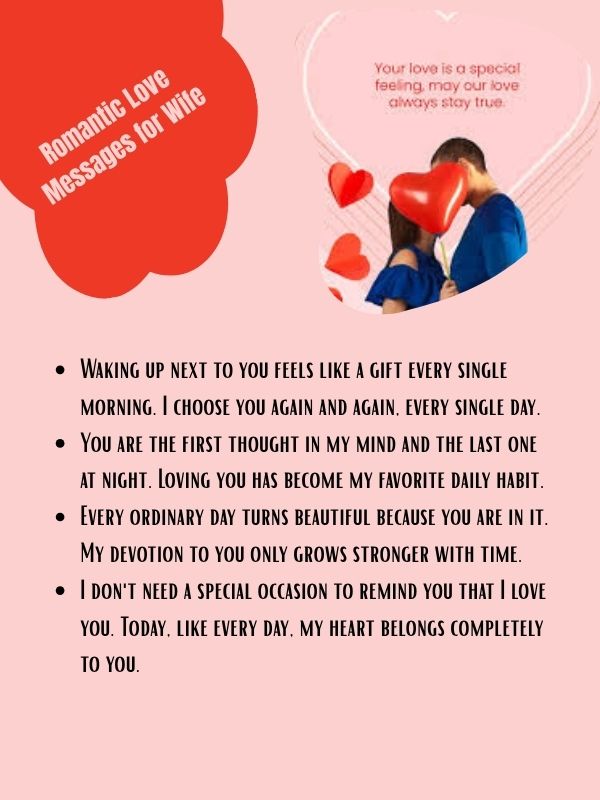 Romantic Love Messages for Wife