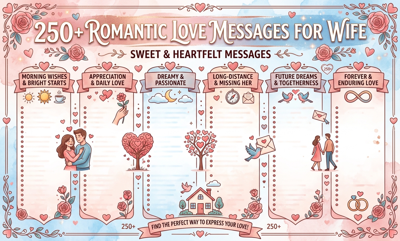 250+ Romantic Love Messages for Wife | Sweet & Heartfelt Messages