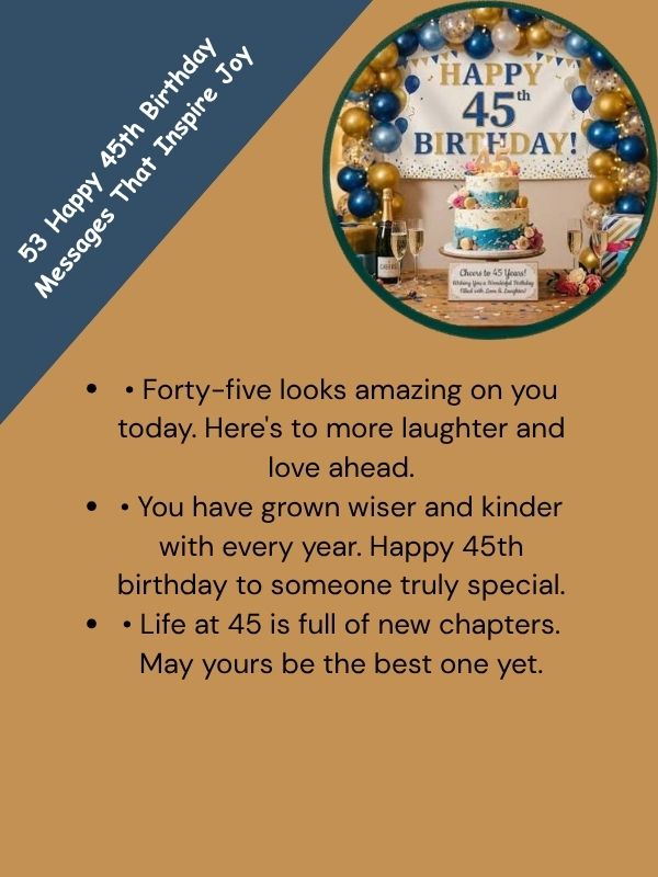 53 Happy 45th Birthday Messages That Inspire Joy