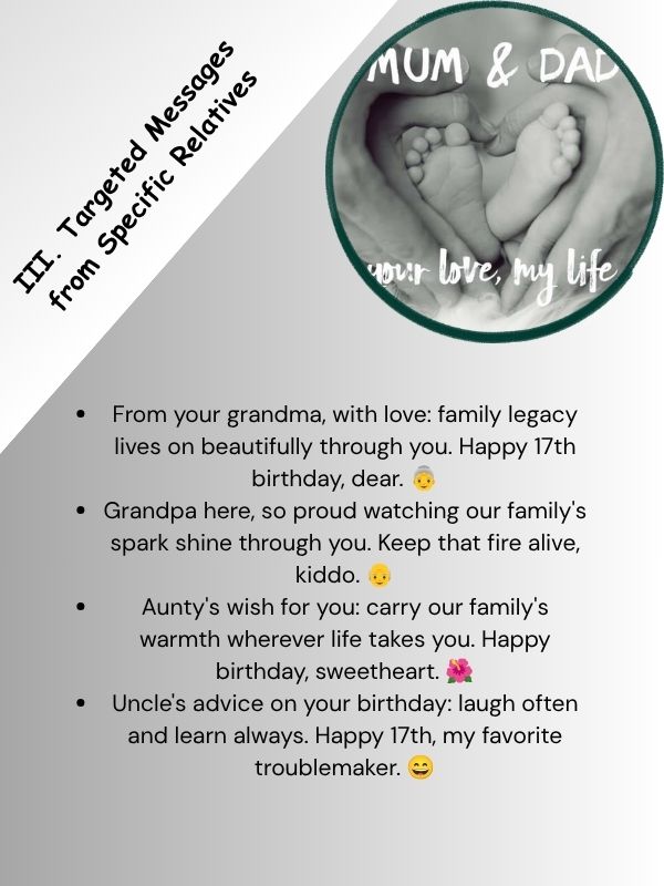 III. Targeted Messages from Specific Relatives